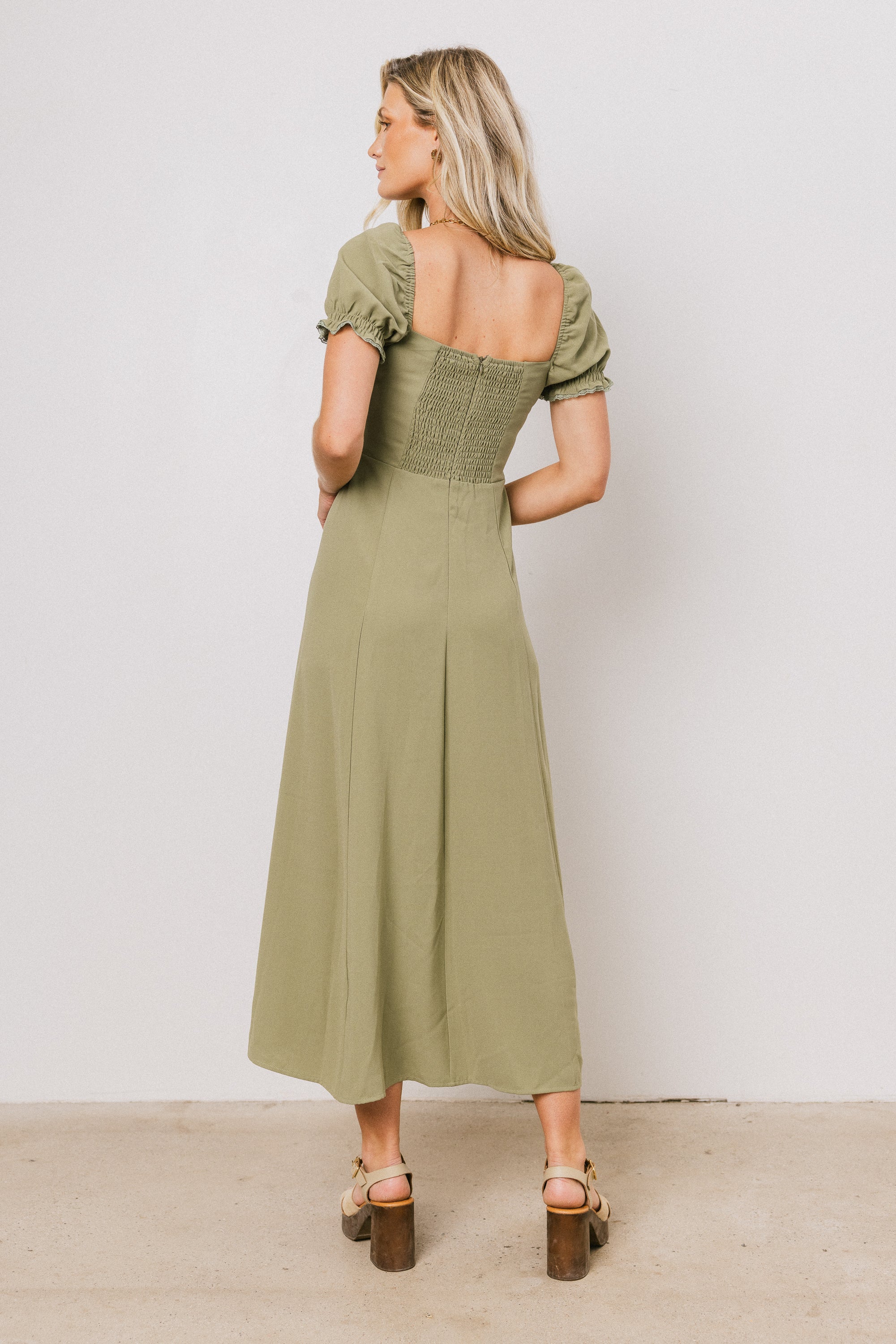 Maddox Midi Dress in Sage