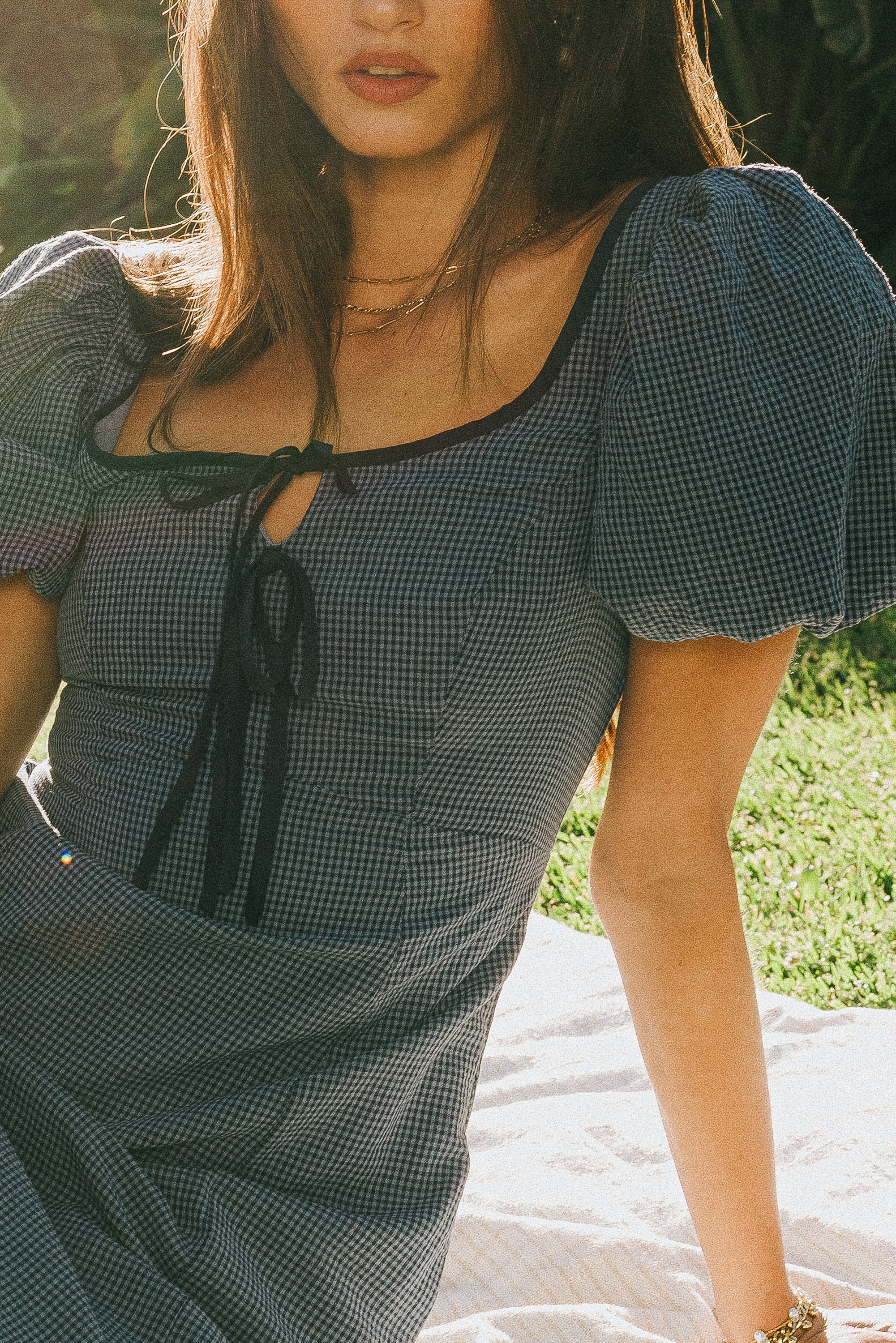 Elle Gingham Midi Dress