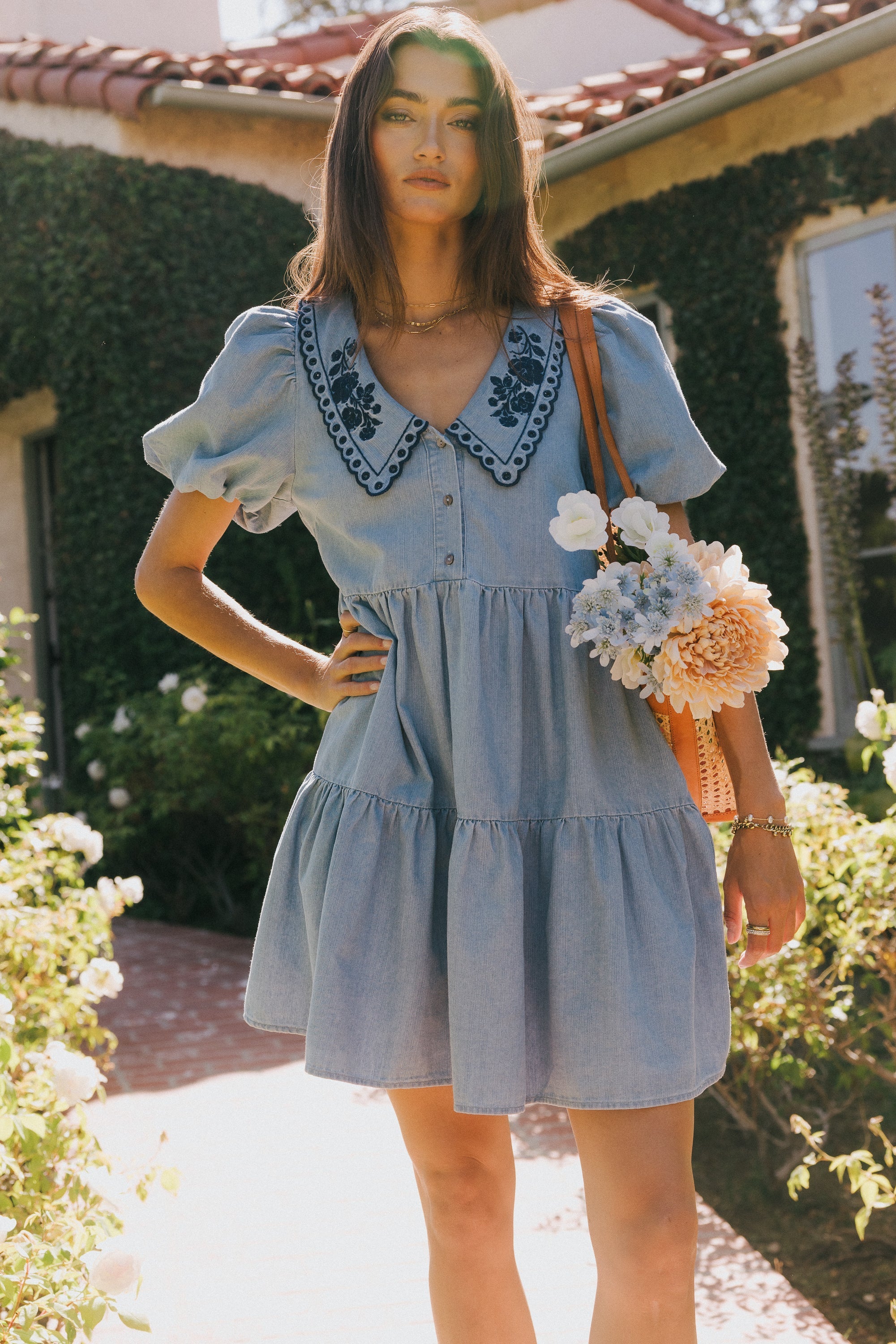 River Embroidered Mini Dress