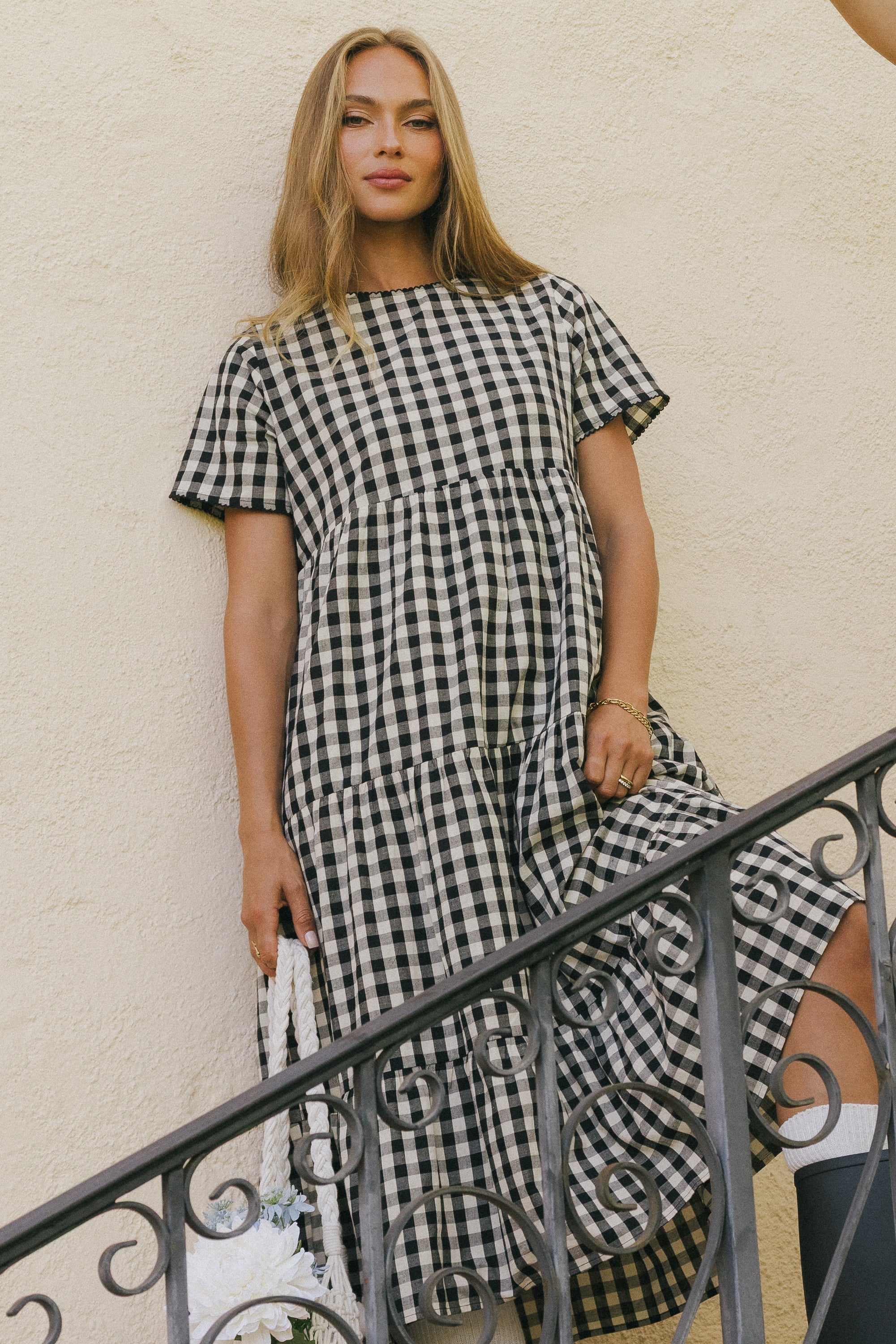 Keyla Plaid Midi Dress