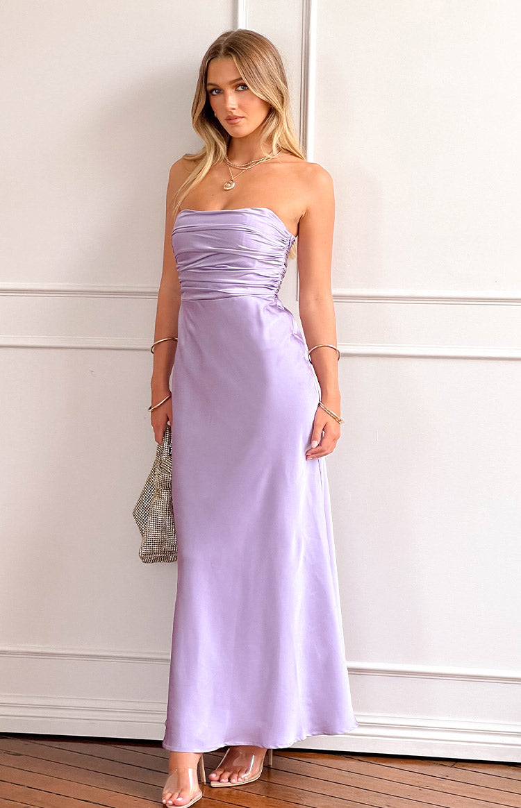 Alexia Purple Strapless Maxi Dress