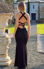 Amberley Black Mesh Formal Maxi Dress