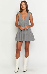 Angel Girl Black Gingham Mini Dress