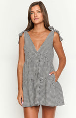 Angel Girl Black Gingham Mini Dress