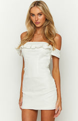 Arina White Off Shoulder Mini Dress