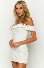 Arina White Off Shoulder Mini Dress
