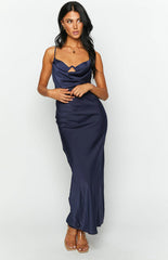 Autumn Navy Formal Maxi Dress
