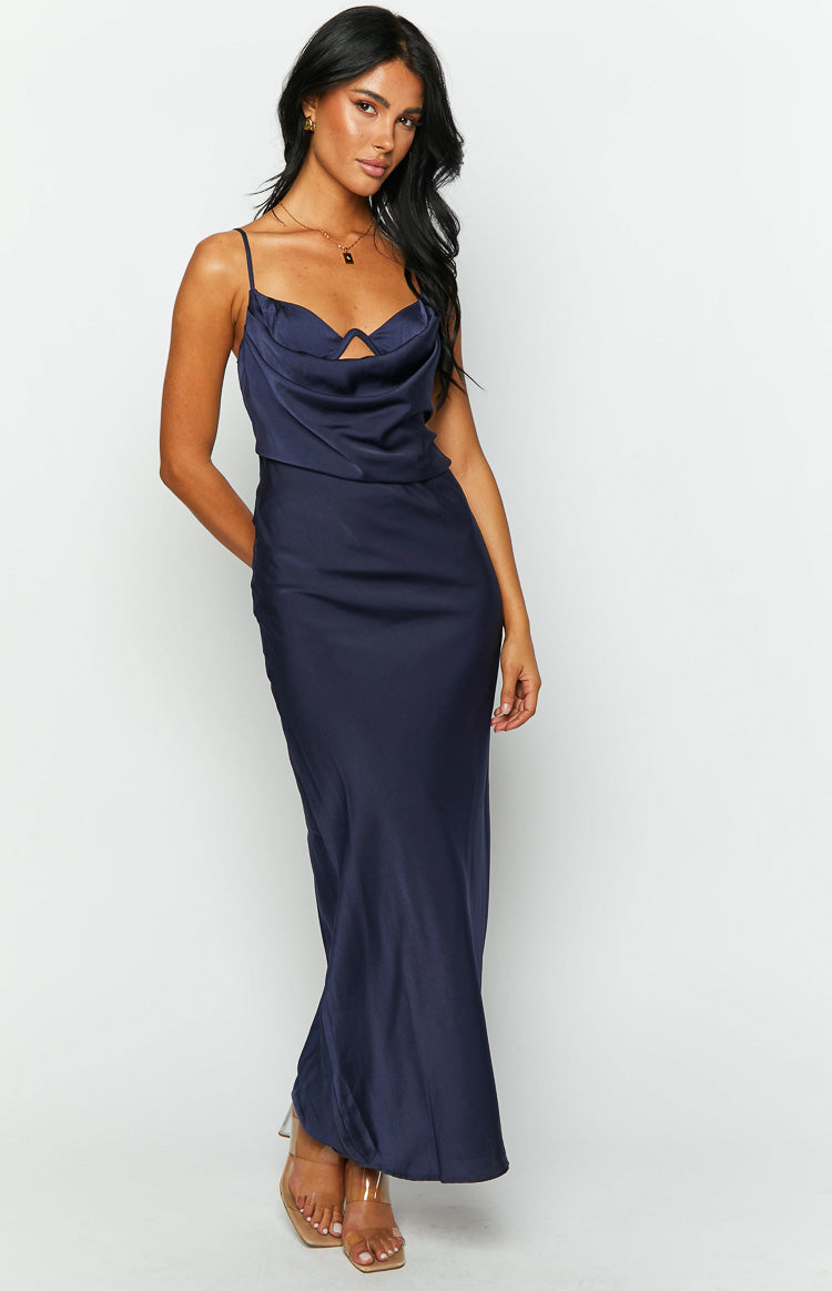 Autumn Navy Formal Maxi Dress
