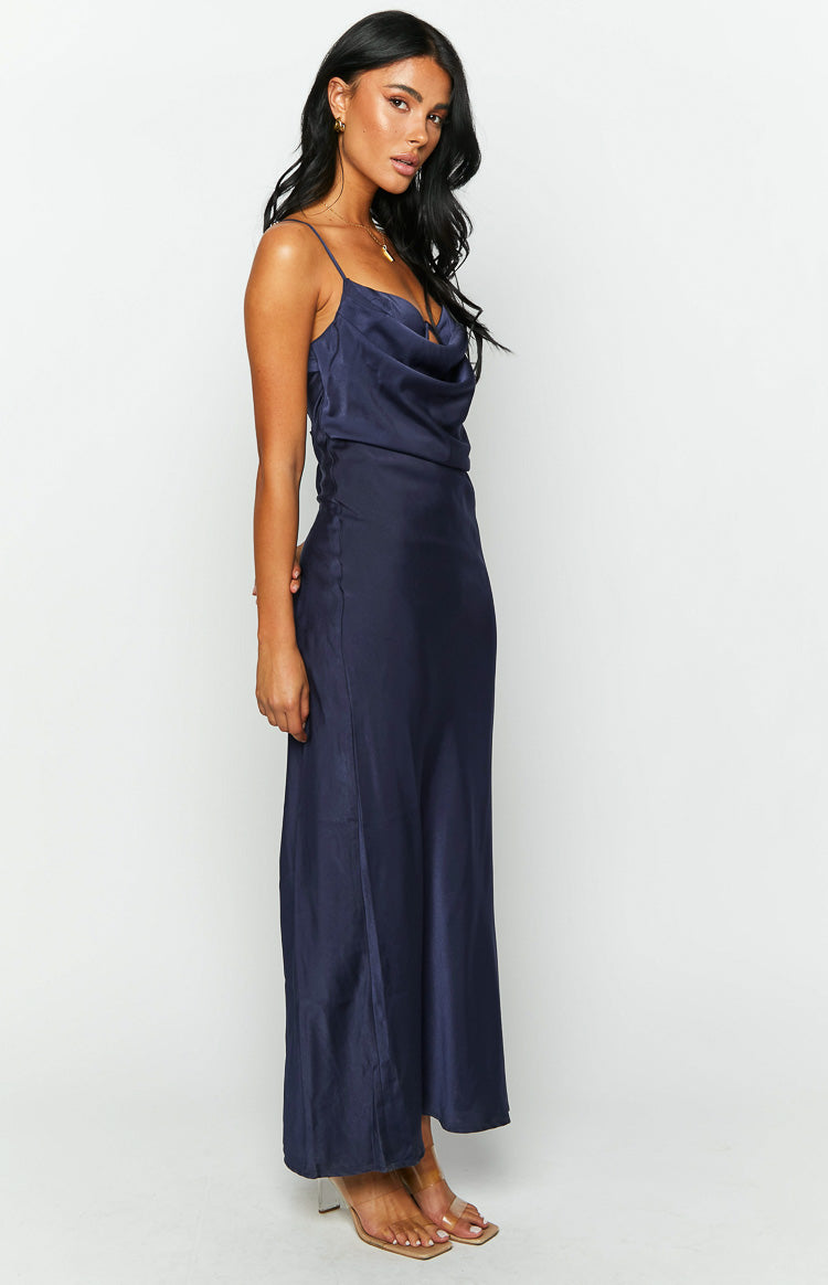 Autumn Navy Formal Maxi Dress