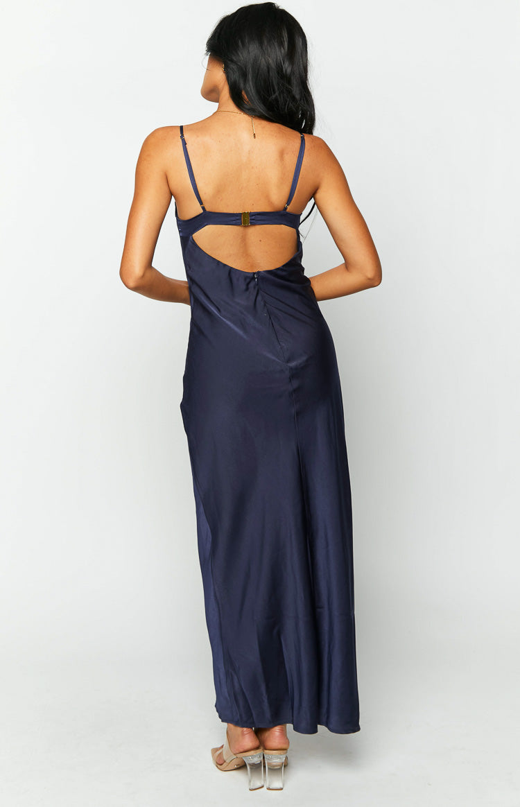 Autumn Navy Formal Maxi Dress
