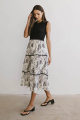 Cherney Tiered Floral Dress in Black - FINAL SALE