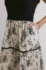 Cherney Tiered Floral Dress in Black - FINAL SALE
