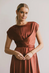 Rosalind Midi Dress in Rust - FINAL SALE