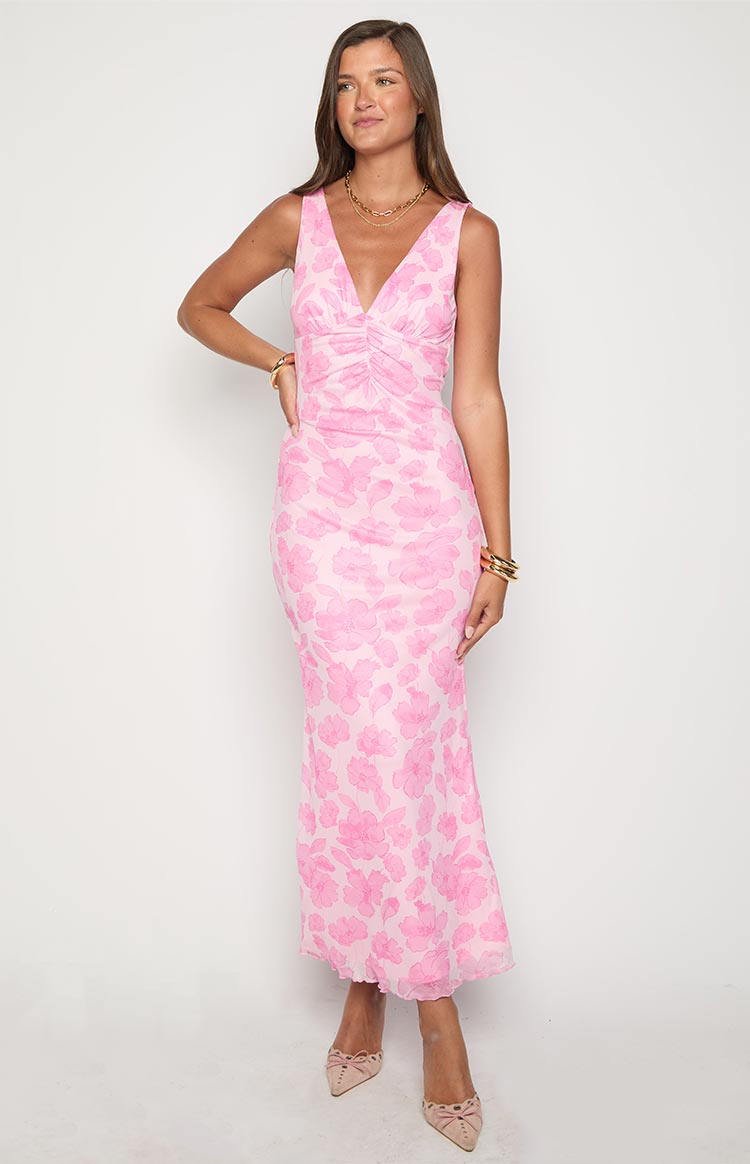 Beck Pink Floral Maxi Dress