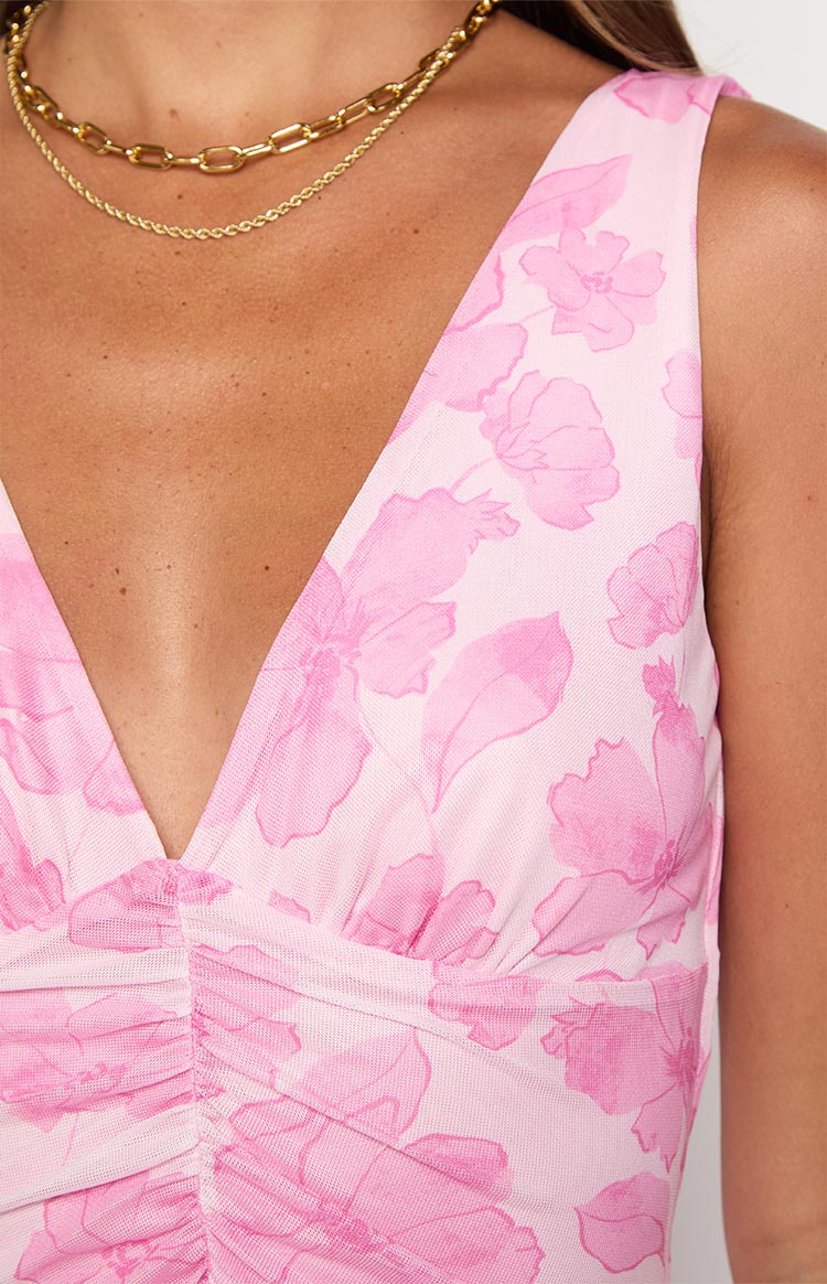 Beck Pink Floral Maxi Dress