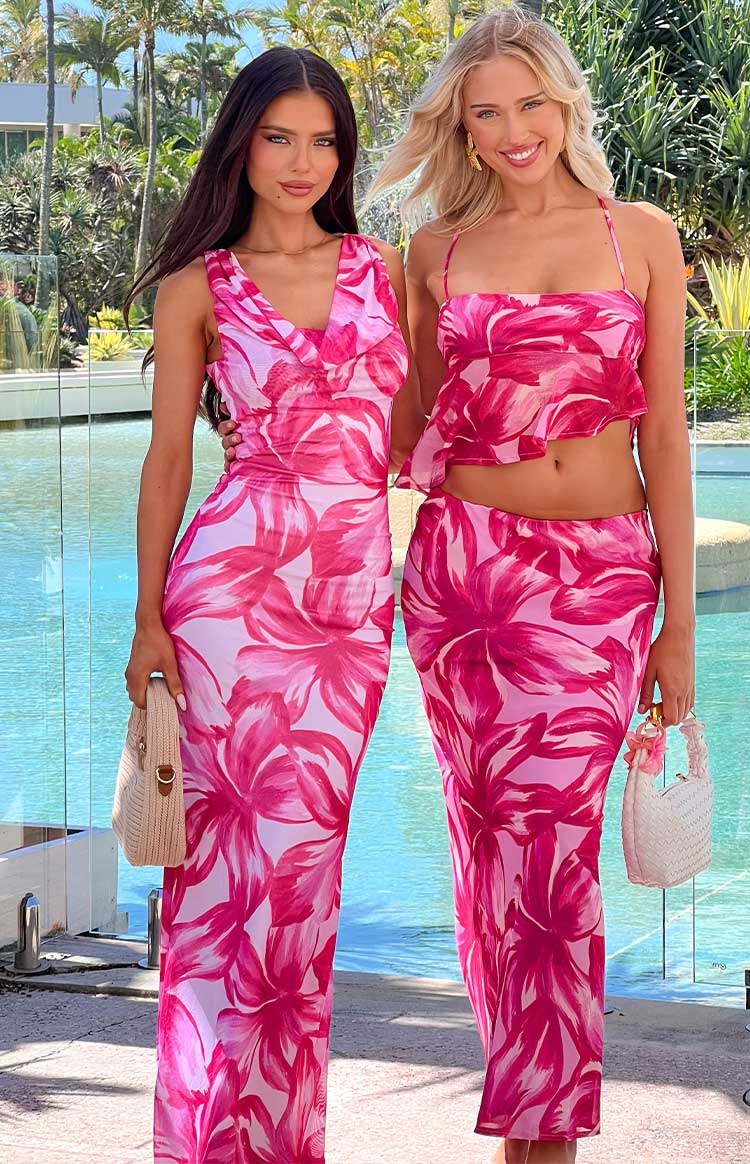 Blessings Pink Floral Maxi Dress