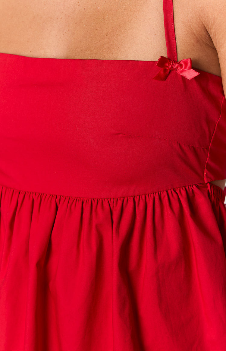 Carter Red Halter Mini Dress