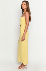 Celina Yellow Strapless Maxi Dress