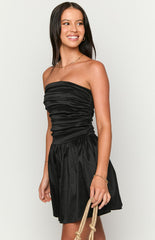 Call On Me Black Strapless Mini Dress