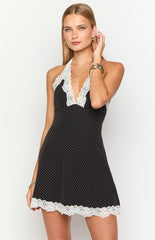 Cassidy Black Polka Dot Mini Dress
