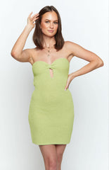 Ciela Lime Knit Mini Dress