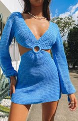 Cleo Crochet Dress Blue