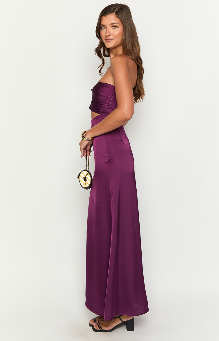 Coco Purple Strapless Maxi Dress
