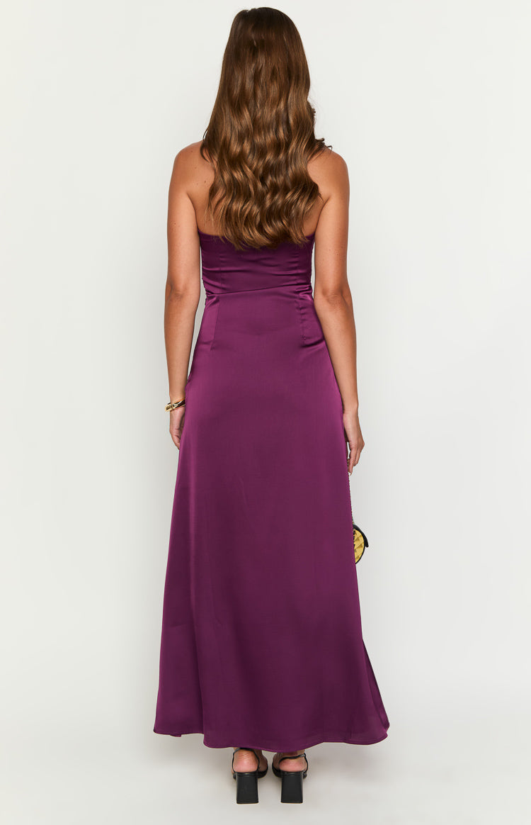 Coco Purple Strapless Maxi Dress