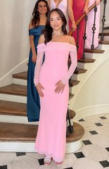 Coraline Pink Long Sleeve Maxi Dress