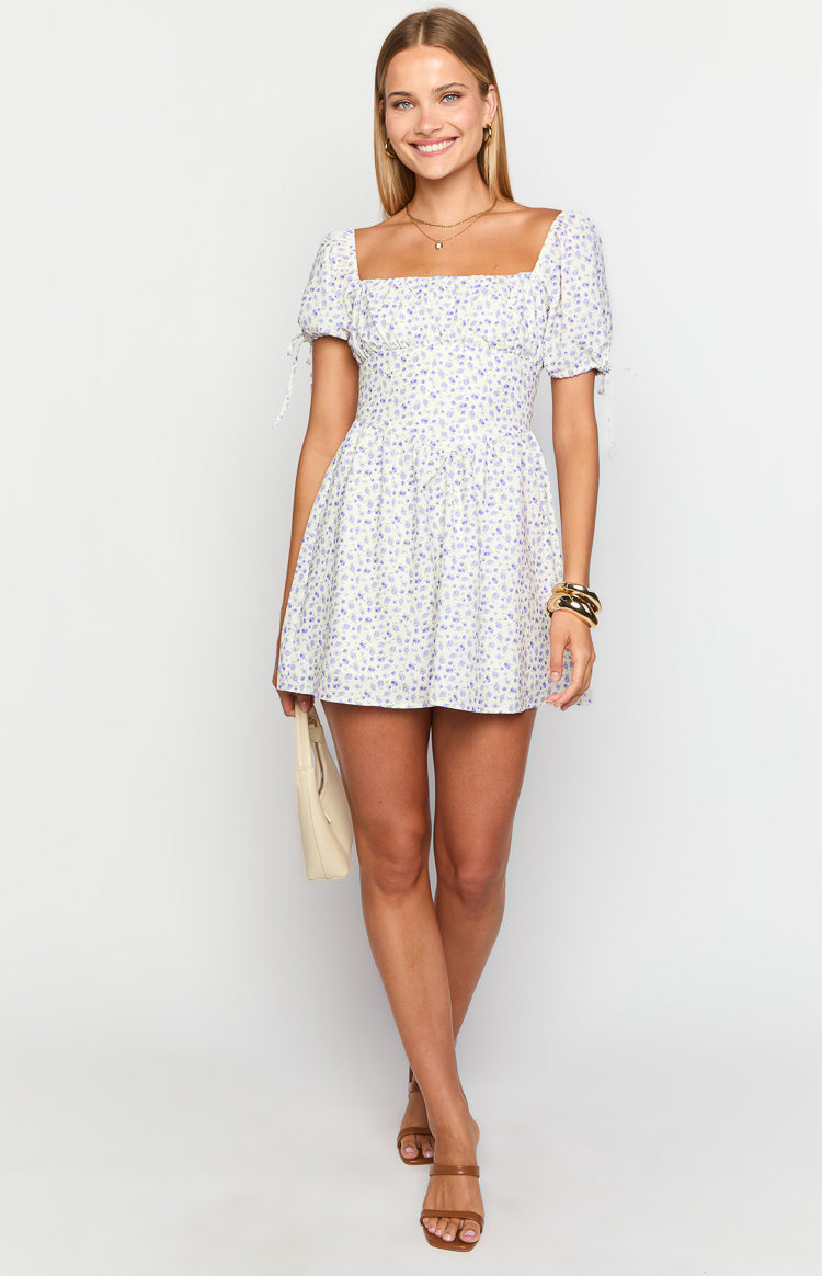 Danyal Purple Floral Mini Dress