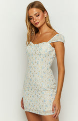 Demi Blue Floral Mini Dress