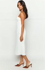 Dion White Strapless Midi Dress
