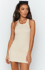 Eliza Ribbed Dress Beige