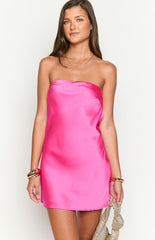 Ellie Hot Pink Strapless Mini Dress