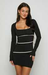 Elliette Black Bow Mini Party Dress