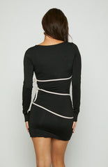 Elliette Black Bow Mini Party Dress