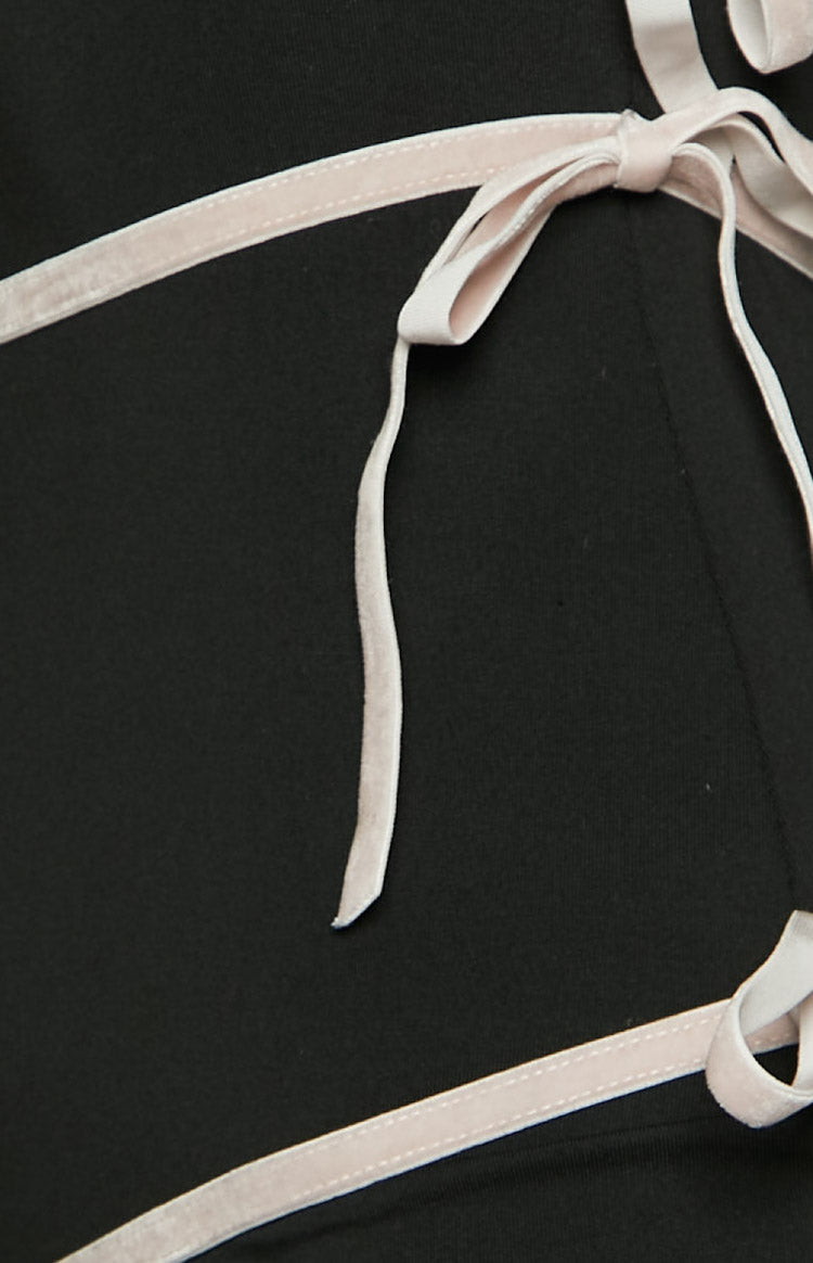 Elliette Black Bow Mini Party Dress