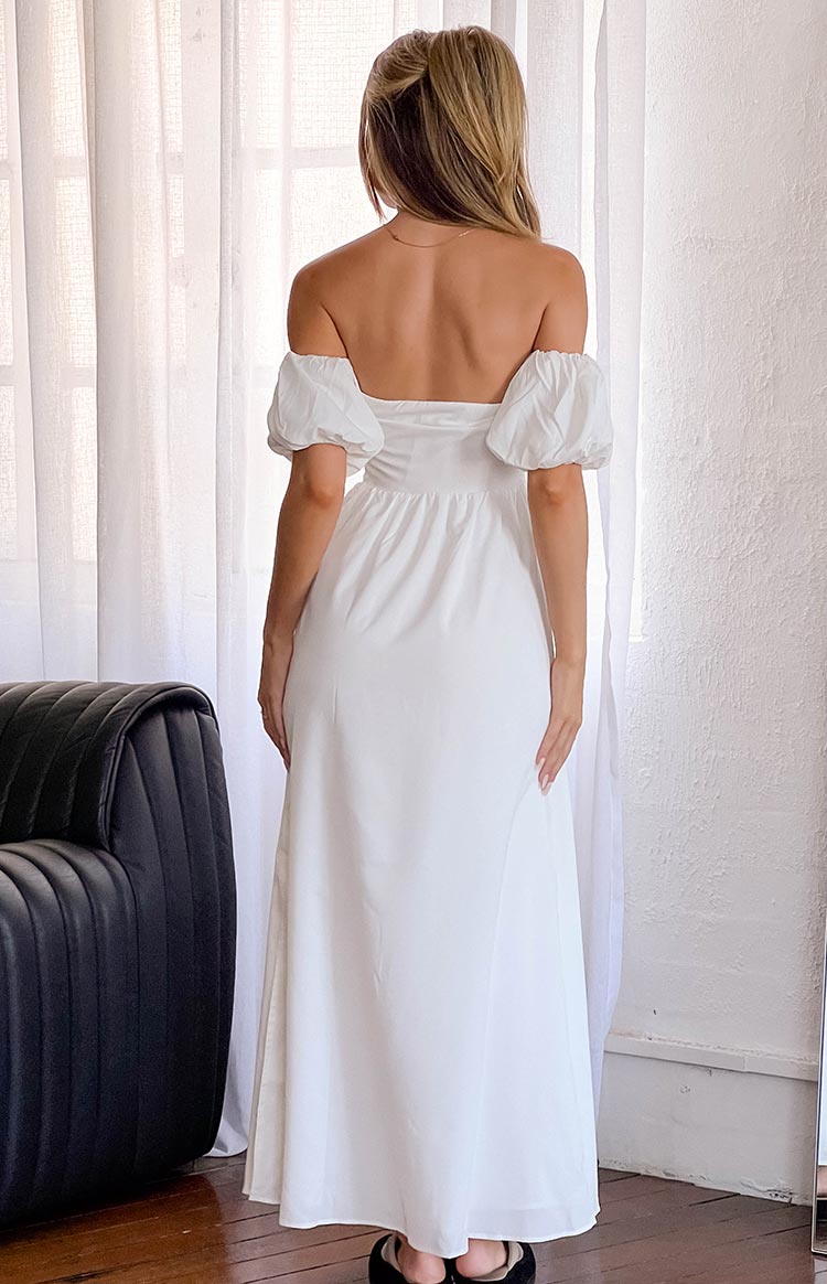 Evander White Off The Shoulder Maxi Dress