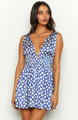Genovia Navy Floral Mini Dress