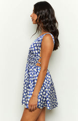 Genovia Navy Floral Mini Dress