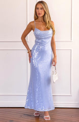 Georgia Blue Sequin Maxi Dress