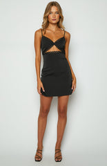 Halina Black Mini Party Dress