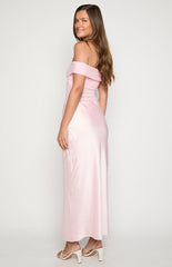 Jamilla Pink Off Shoulder Formal Maxi Dress