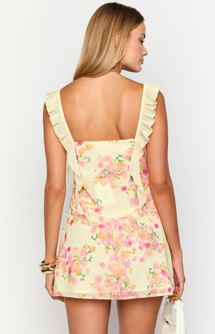 Joyce Yellow Bloom Mini Dress