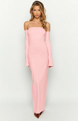 Kamie Pink Long Sleeve Maxi Dress