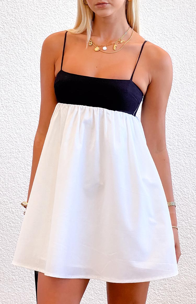 Karia White Contrast Mini Dress