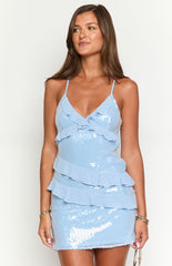 Lydia Blue Sequin Mini Dress