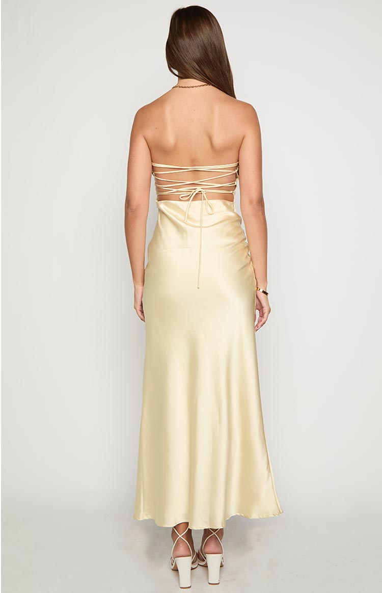 Mackenna Yellow Strapless Maxi Dress