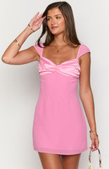 Nusa Pink Cap Sleeve Mini Dress