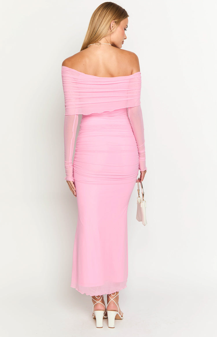 Opal Pink Long Sleeve Maxi Dress